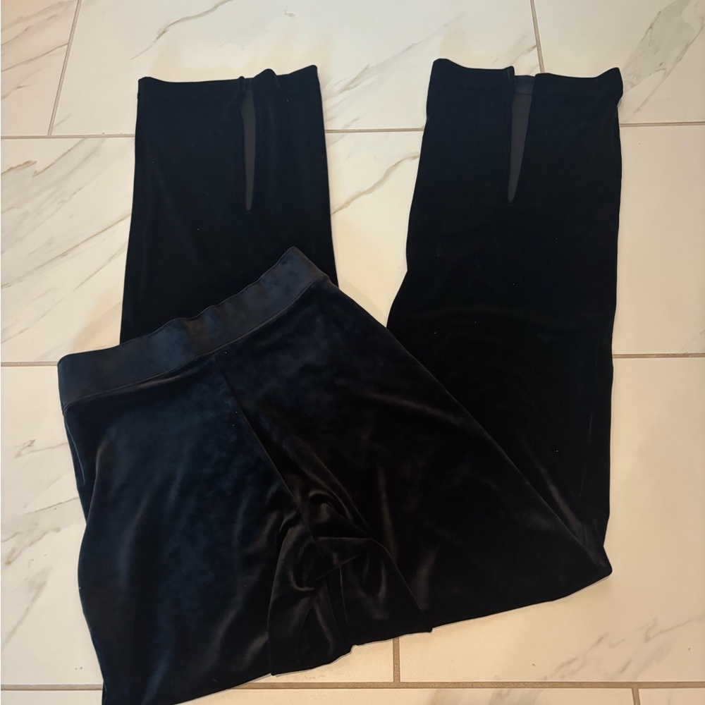 SPANX Black Velvet Wide Leg Pants